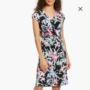 Tommy Bahama Orchid Isle Faux Wrap Dress w/ Front Gathering Ring